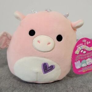 5" Dakota Pink Dragon 1 Heart Varient NWT HTF Kellytoy Valentine Squishmallow